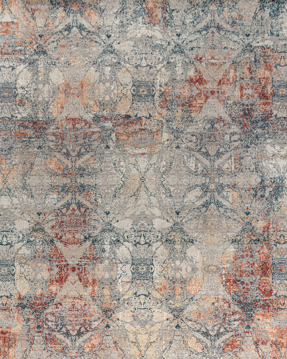 Luxury - Hand Made Hand Knotted Pure Wool Eternal Grey Multy Carpet C12