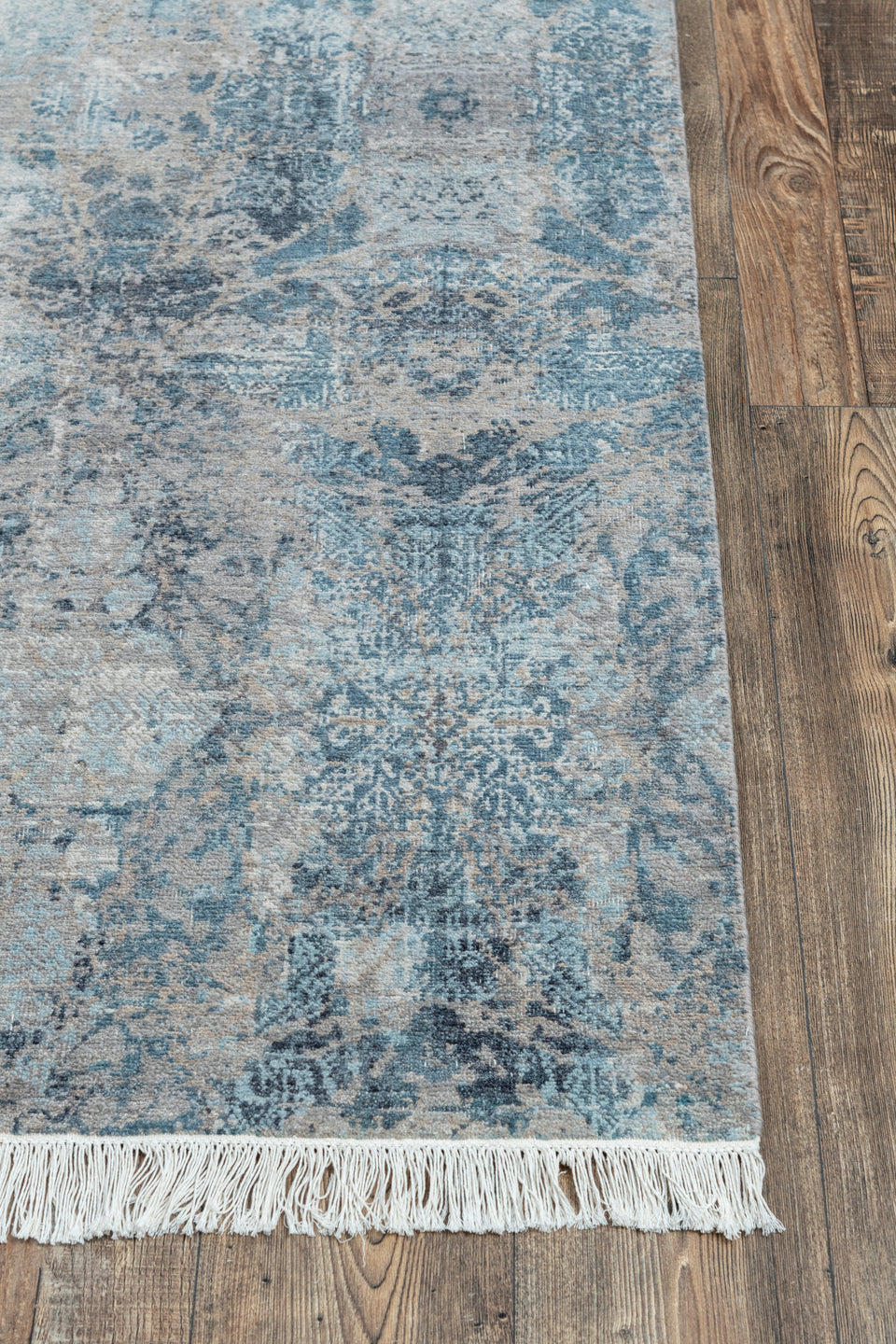 Luxury - Hand Made Hand Knotted Pure Wool Eternal Grey Blue Carpet CT 12