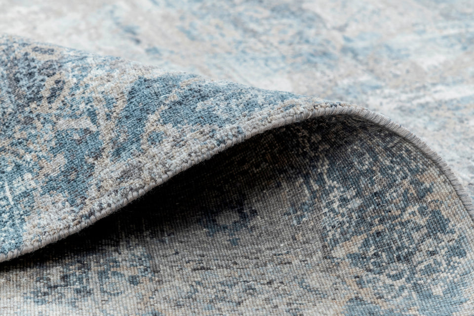 Luxury - Hand Made Hand Knotted Pure Wool Eternal Grey Blue Carpet CT 12