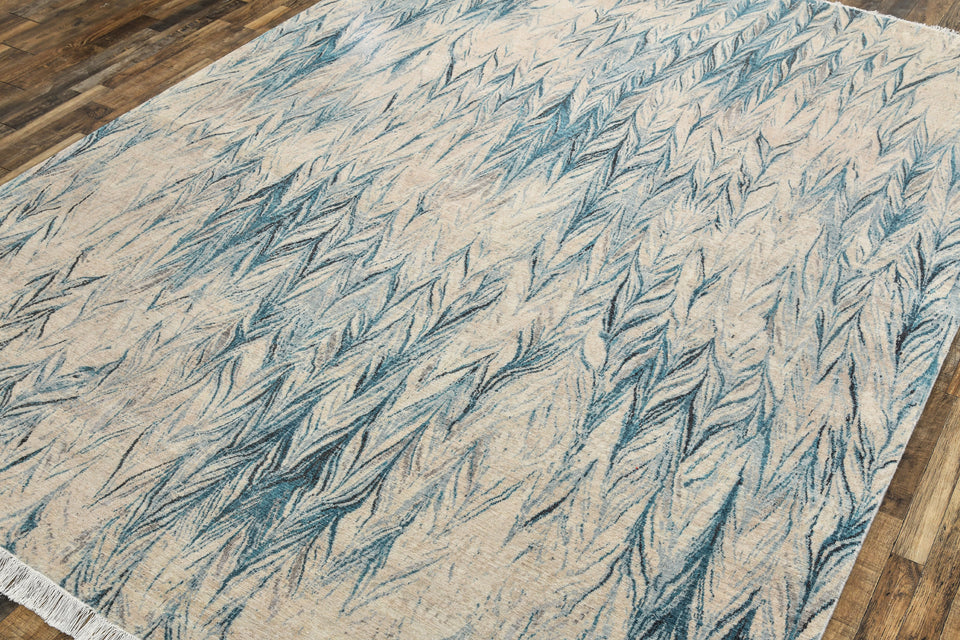 Luxury - Hand Made Hand Knotted Pure Wool Eternal Grey Blue Carpet C140