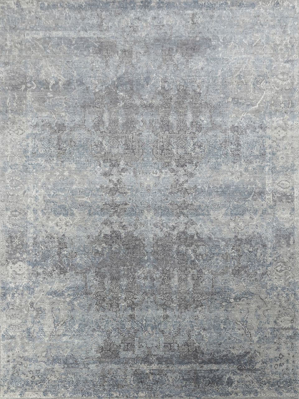 Luxury - Hand Made Hand Knotted Pure Wool Eternal Grey Blue Carpet C21