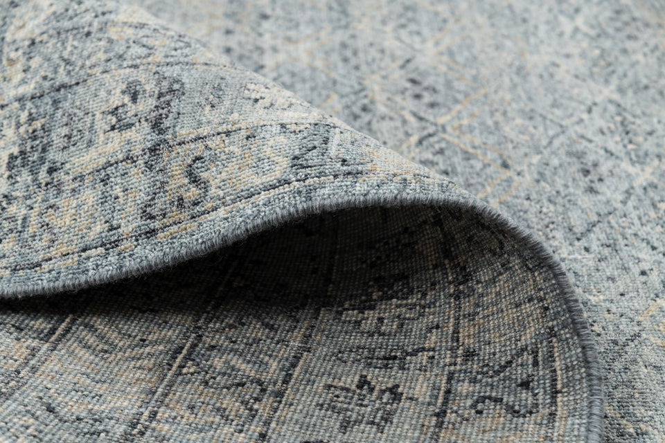 Luxury - Hand Made Hand Knotted Pure Wool Vibrance Green Beige Carpet Baori-1