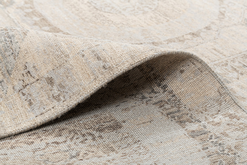 Luxury - Hand Made Hand Knotted Pure Wool Vibrance Brown Grey Carpet Mamluk