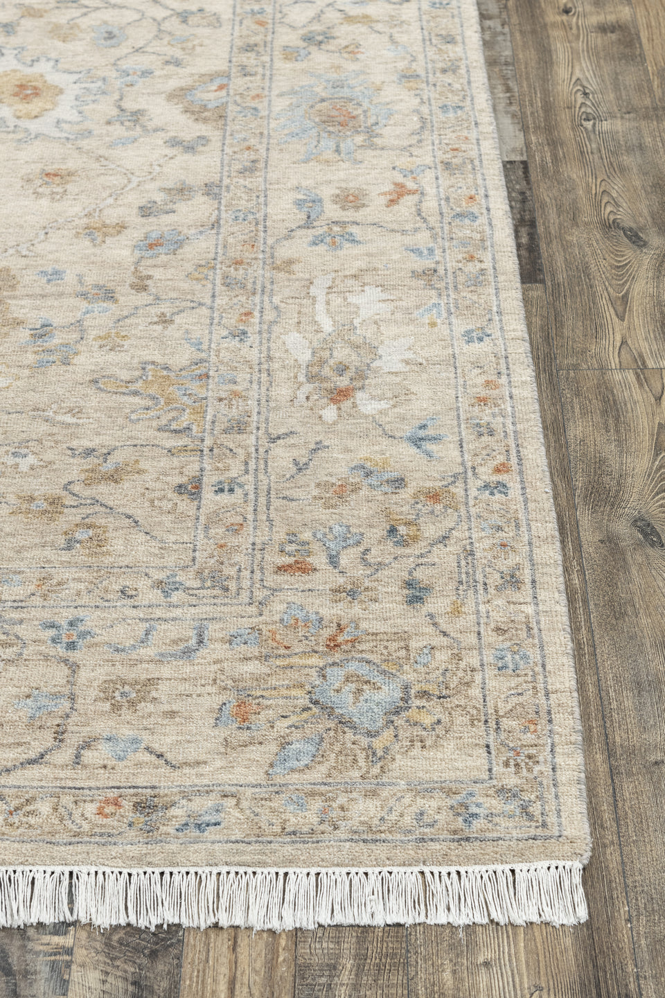 Luxury - Hand Made Hand Knotted Pure Wool Vibrance Camel Blue Carpet Oushak