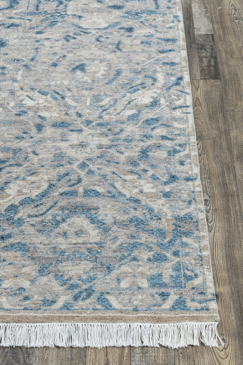 Luxury - Hand Made Hand Knotted Pure Wool Eternal Grey Blue Carpet T8