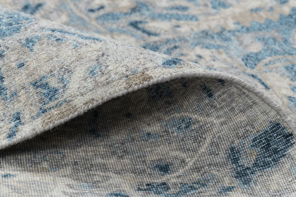 Luxury - Hand Made Hand Knotted Pure Wool Eternal Grey Blue Carpet T8