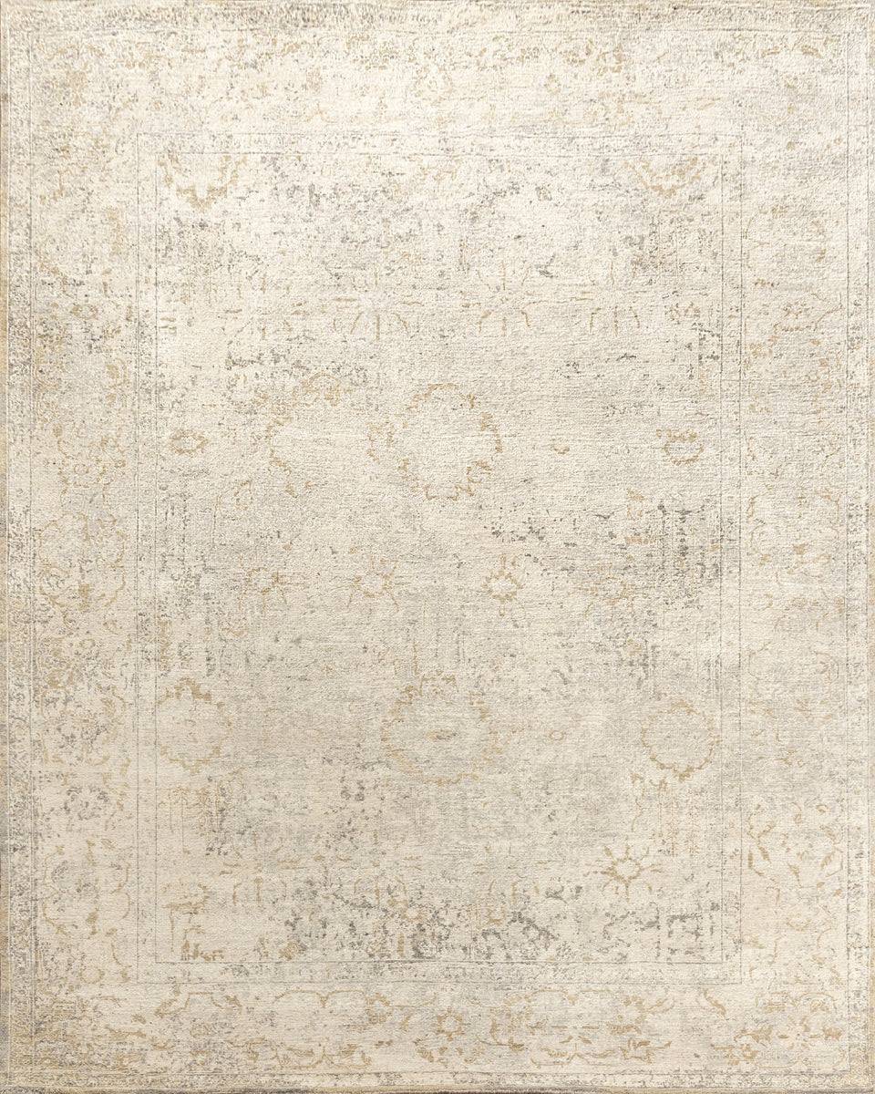 Luxury - Hand Made Hand Knotted Pure Wool Eternal Beige Gold Carpet T12