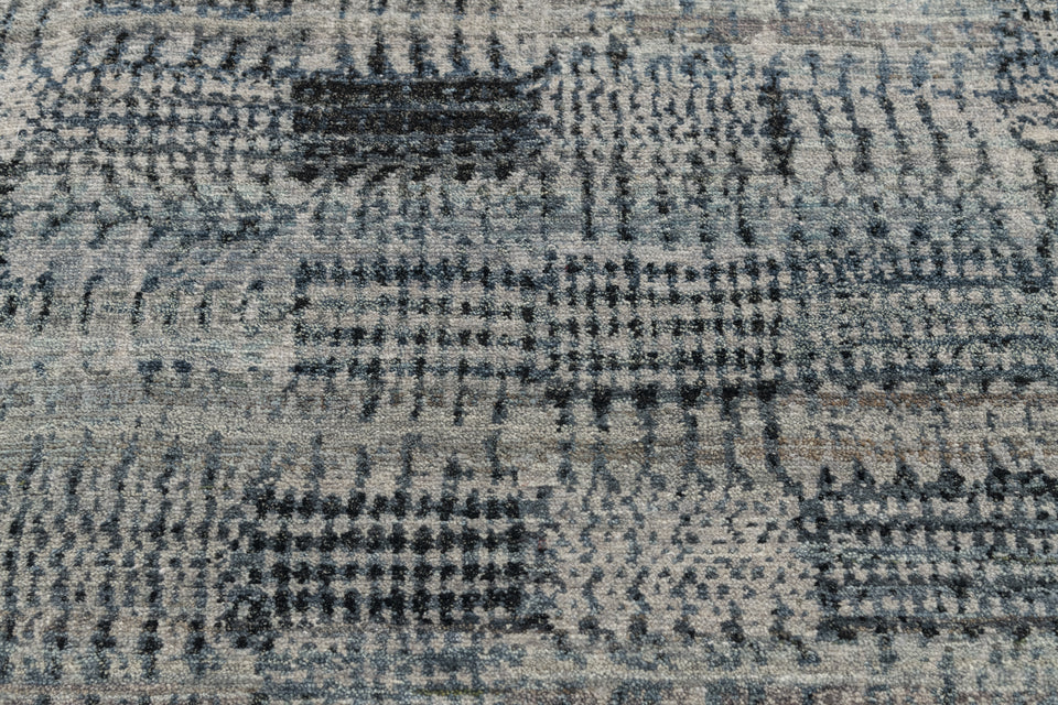 Luxury - Hand Made Hand Knotted Pure Wool Eternal Grey Charcoal Carpet Tex1