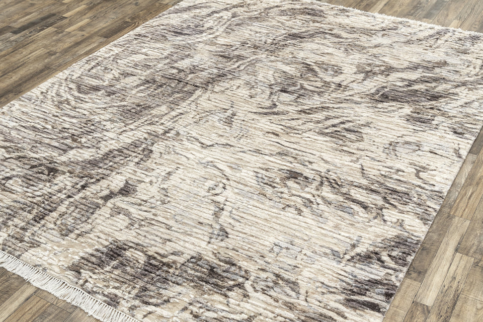 Luxury - Hand Made Hand Knotted Camel Beige Pure Silk & Wool Premium Carpet TRI 18