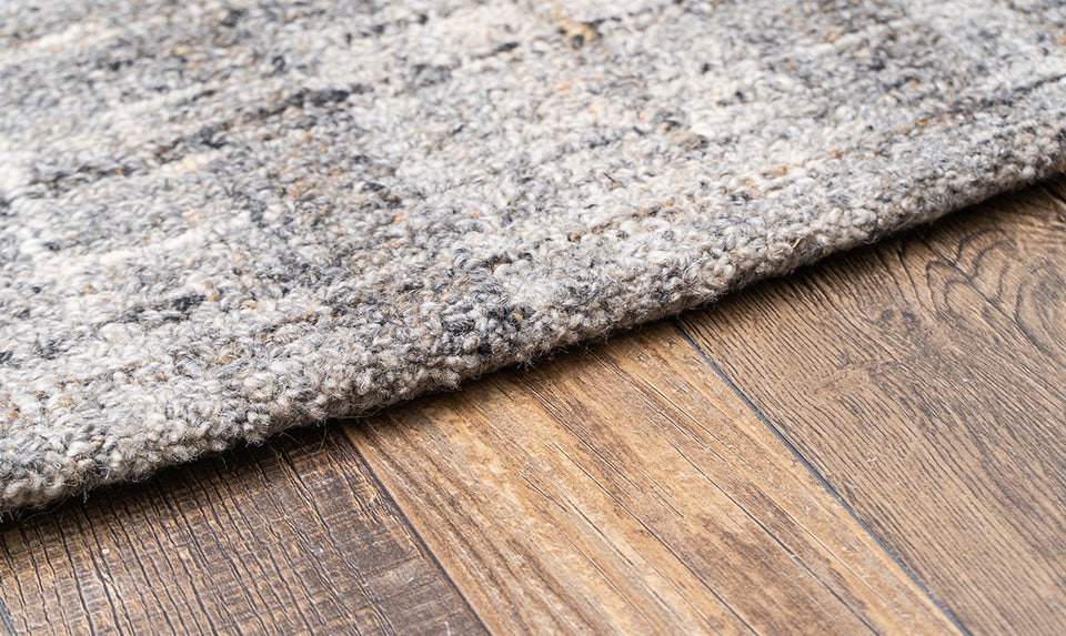 Zig-Zag M.Grey Natural Wool Hand Tufted Rug