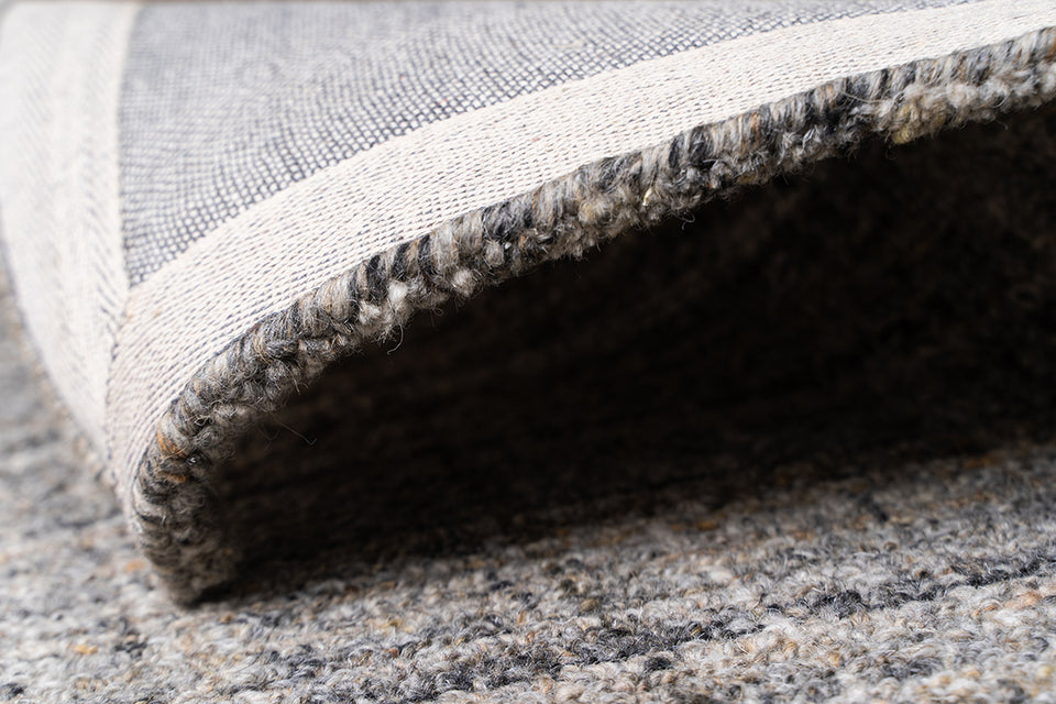 Zig-Zag M.Grey Natural Wool Hand Tufted Rug
