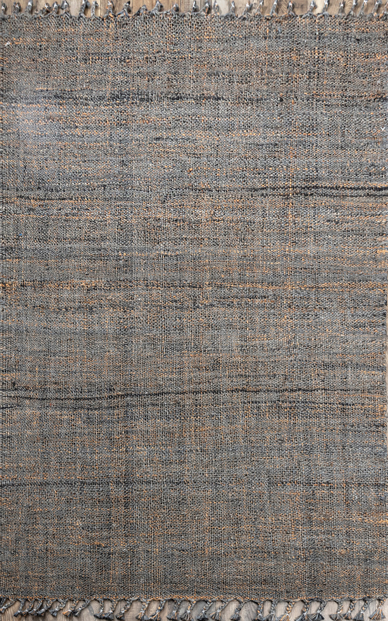 Alma Grey Jute Handwoven Panja Dhurrie