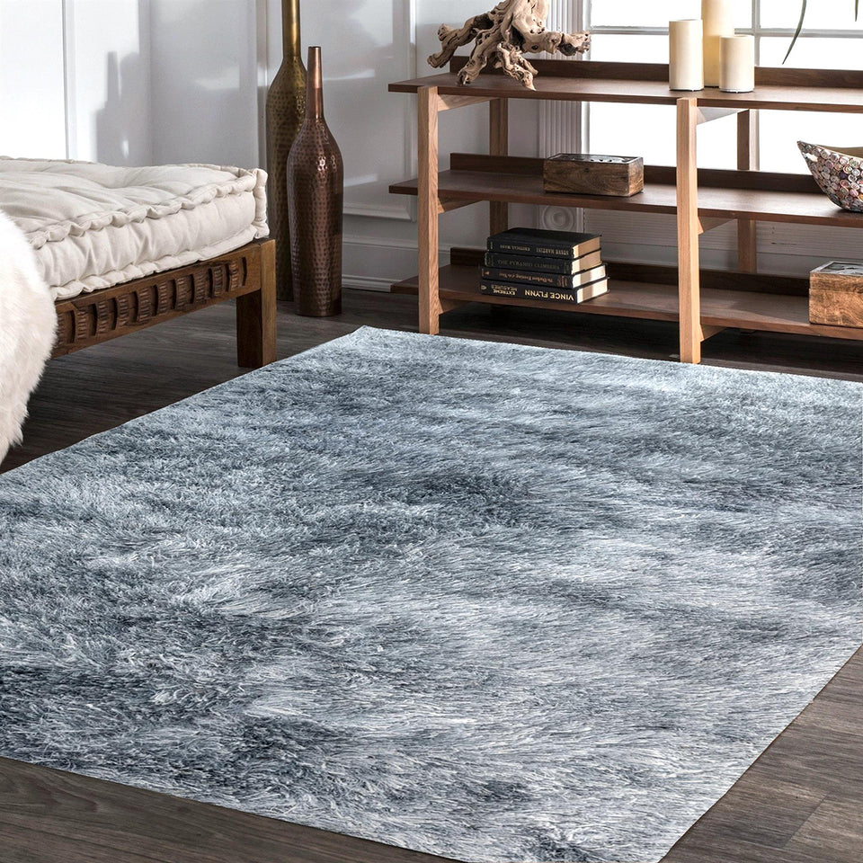 Cicero Dark Blue Table Tufted Carpet with Latex Backing