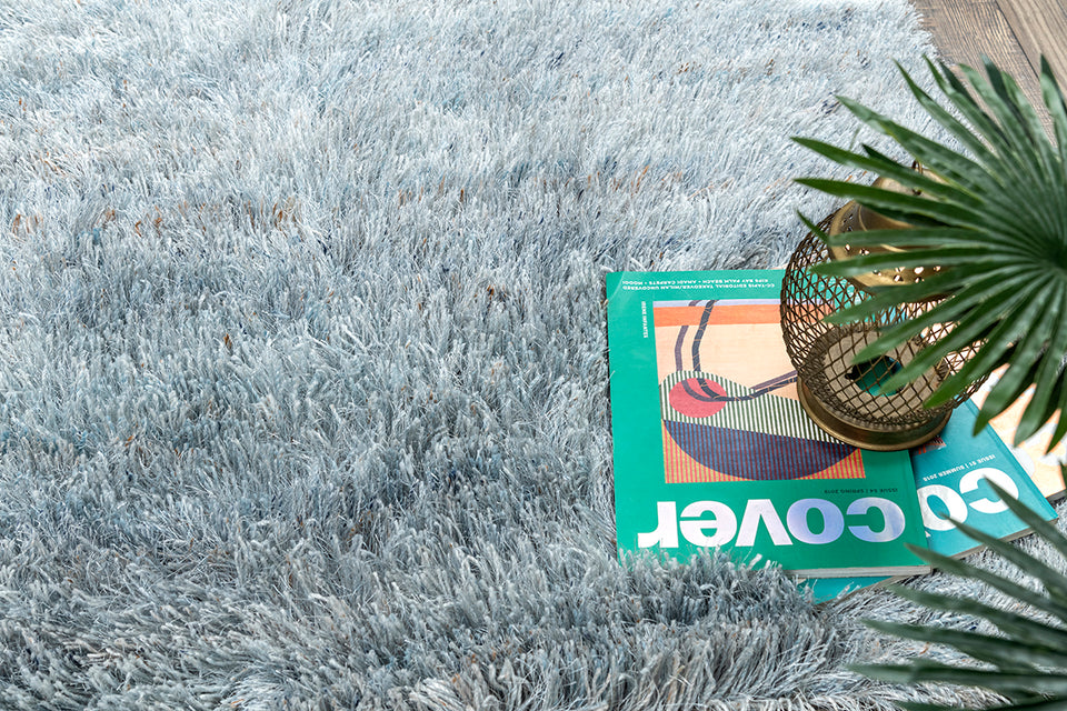 Cicero Ice Blue Table Tufted Carpet with Latex Backing
