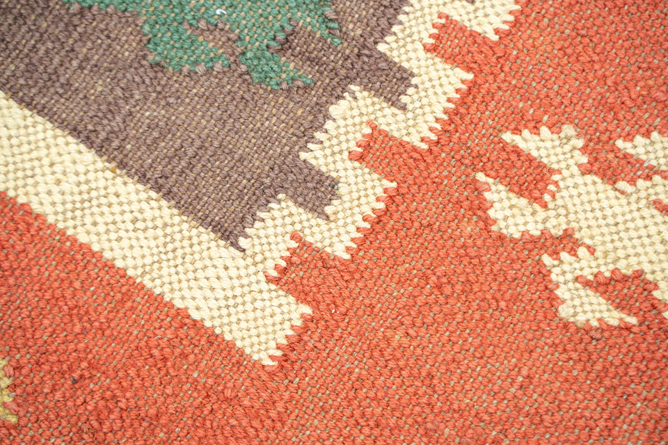 Dyer Rust Handwoven Panja Dhurry