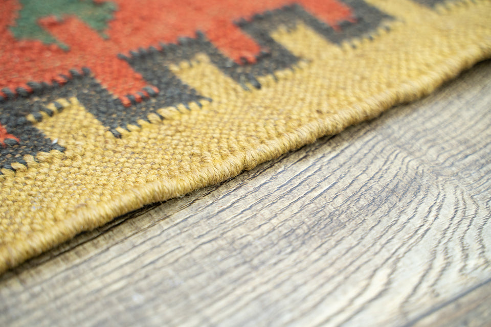 Dyer Rust Handwoven Panja Dhurry