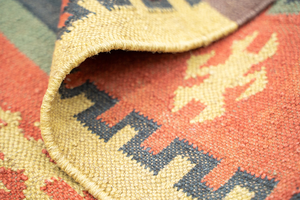 Dyer Rust Handwoven Panja Dhurry