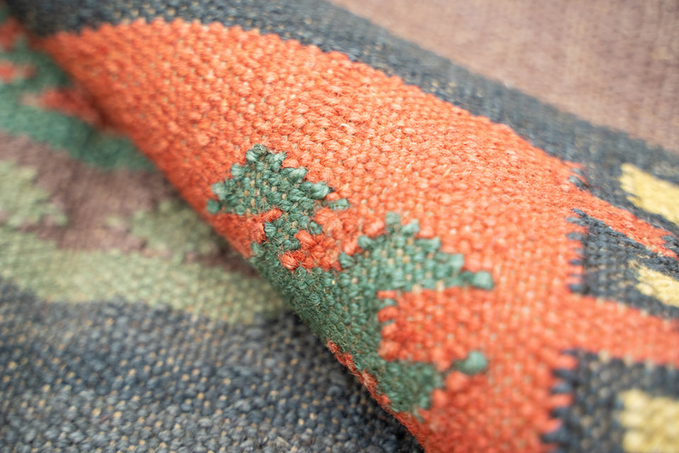 Dyer Rust Handwoven Panja Dhurry