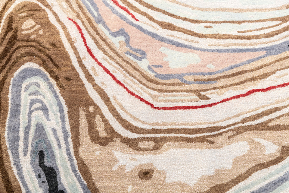 Faye Natural Multy Wool Hand Knotted Premium Carpet