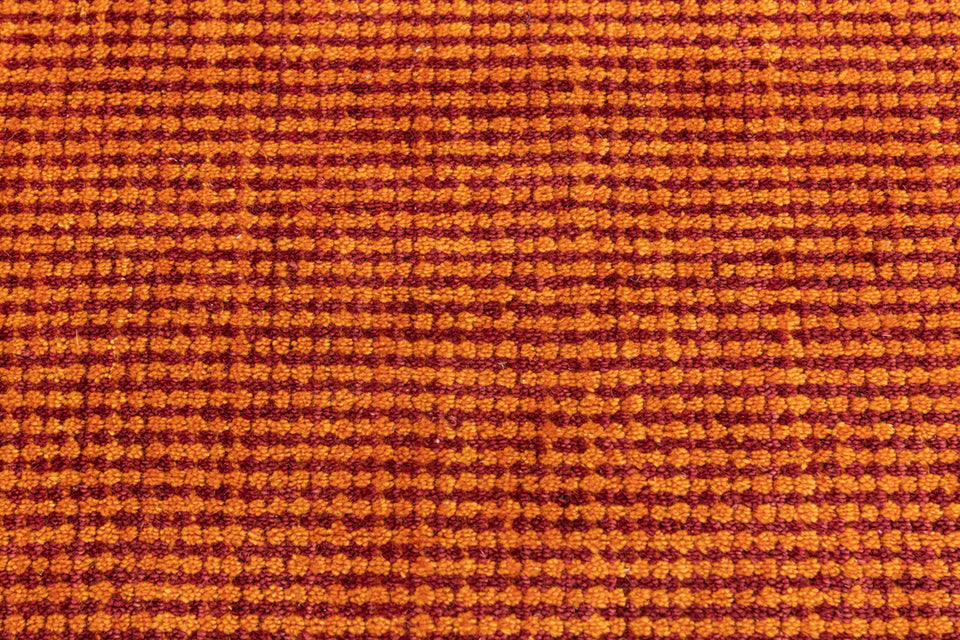 Floret Orange Wool Handloom Carpet