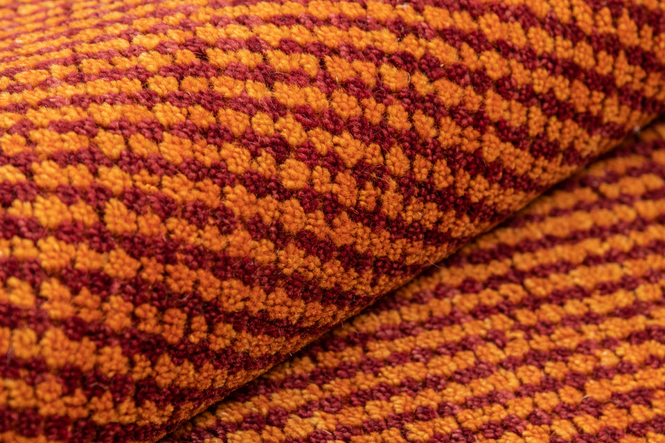 Floret Orange Wool Handloom Carpet
