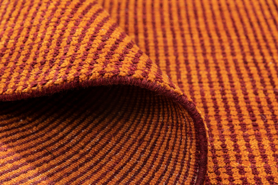 Floret Orange Wool Handloom Carpet