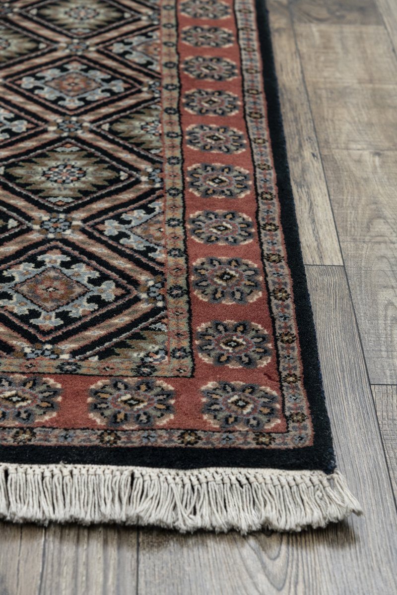 Luxury - Nirvana Navy Blue Rose Pink New Zealand Wool Hand Knotted Premium Carpet