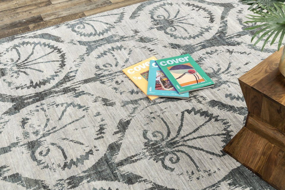 Luxury - Sinclaire Grey New Zealand Wool Hand Knotted Premium Carpet Pristine G810