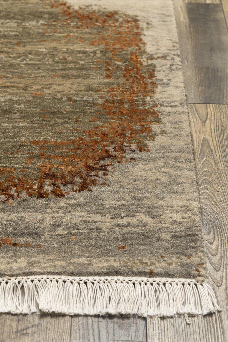 Luxury - Chateau Salmon Rust Multi Pure Silk & Wool Hand Knotted Premium Carpet