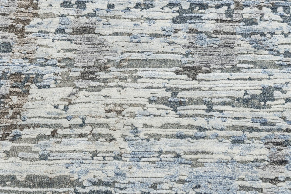 Luxury - Salix Grey Blue Pure Silk & Wool Hand Knotted Premium Carpet