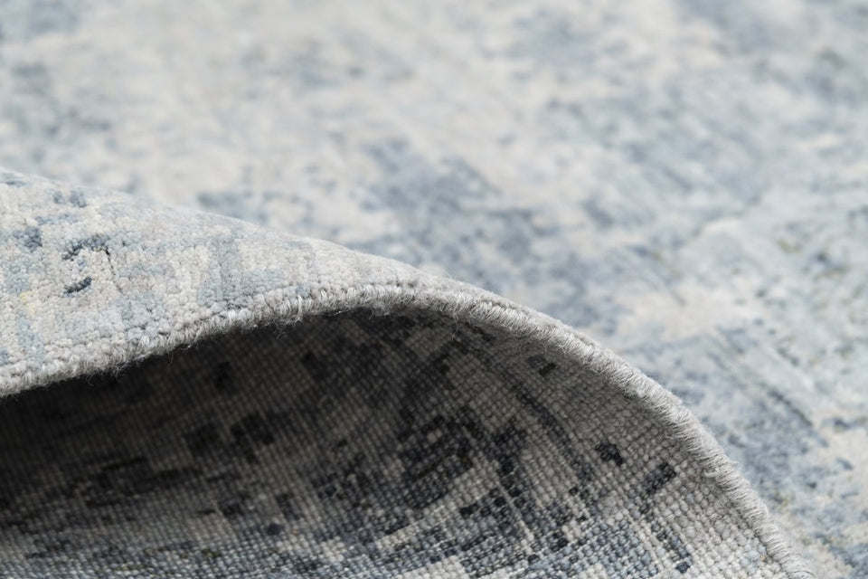 Luxury - Delmara Grey Blue New Zealand Wool Hand Knotted Premium Carpet
