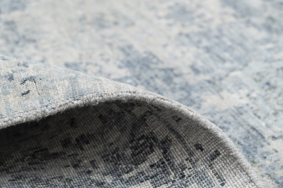 Luxury - Delmara Grey Blue New Zealand Wool Hand Knotted Premium Carpet 905 PRISTINE