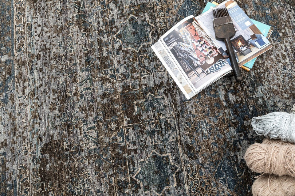 Luxury - Finlay  ST Grey Blue New Zealand Wool Hand Knotted Premium Carpet G905