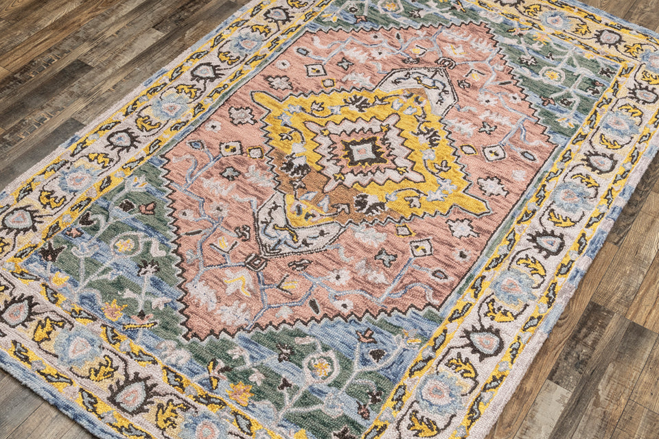 Jaimak Pink Multi Hand Tufted Wool Carpet