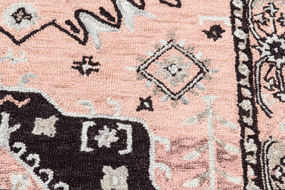 Spatial Pink Grey Hand Tufted Wool Carpet