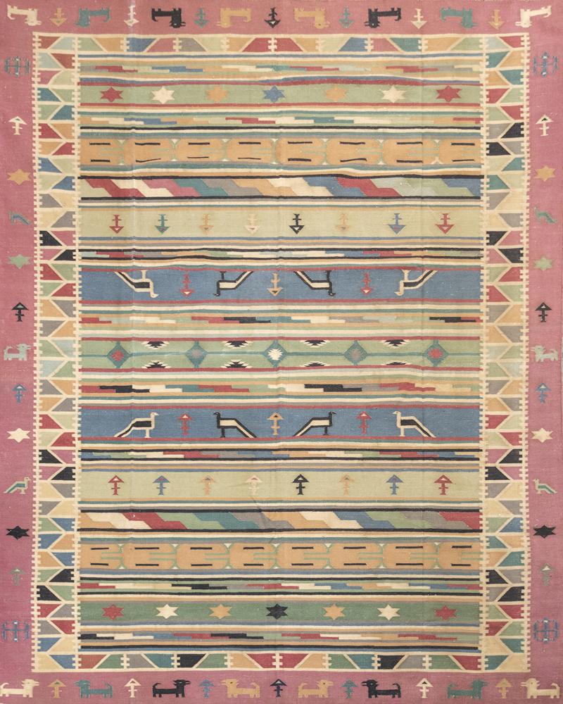 Luxury - Genesis Pink Multy Cotton Hand Knotted Premium Durrie