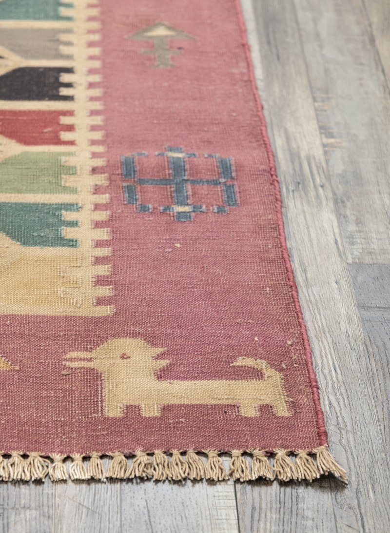 Luxury - Genesis Pink Multy Cotton Hand Knotted Premium Durrie