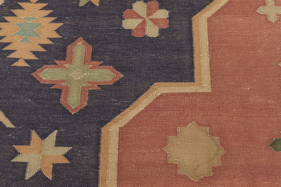 Luxury - Kindred Pink Multy Cotton Hand Knotted Premium Durrie