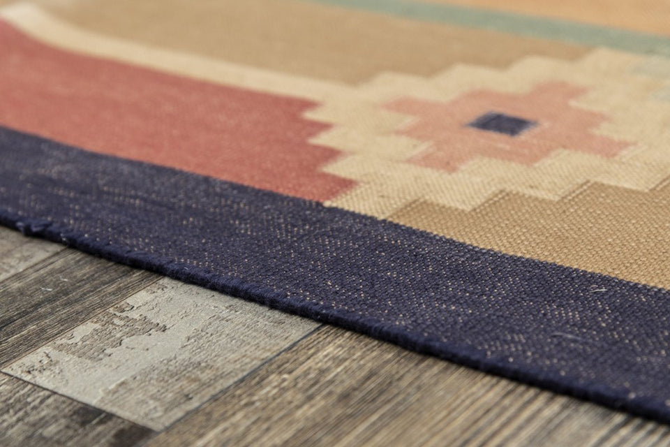 Luxury - Kindred Pink Multy Cotton Hand Knotted Premium Durrie