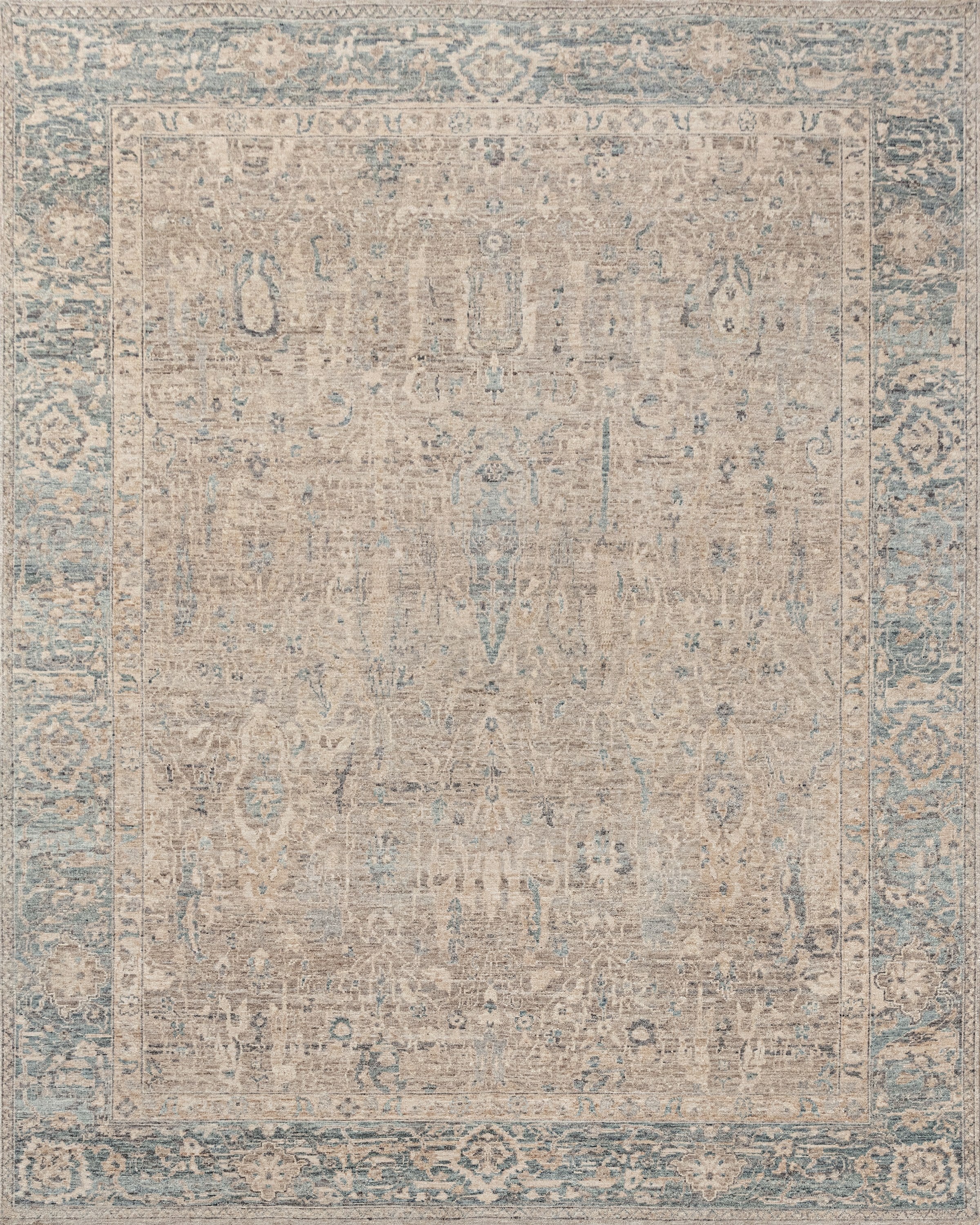 BLISS BIDJAR 09 01, TAUPE.BLUE, SIZE 9X12, PICTURE NO.1, PC NO. 15652