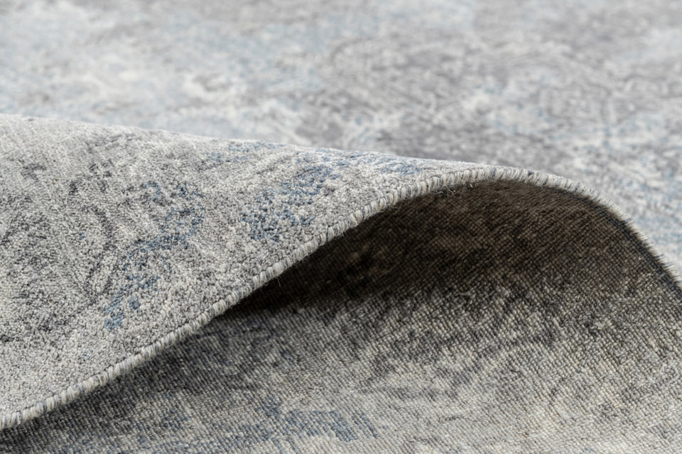 Luxury - Hand Made Hand Knotted Pure Wool Eternal Grey Blue Carpet C21