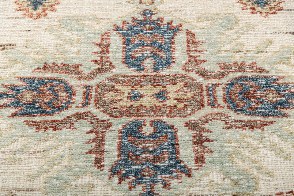 Patola - Hand Made Hand Knotted Pure Wool Distressed Beige Rust Carpet