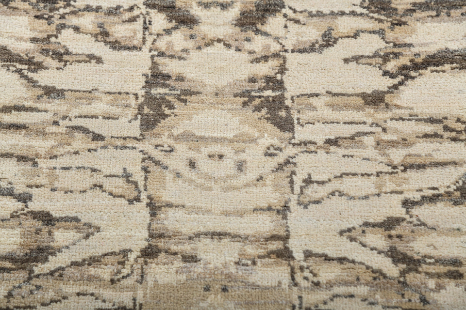 Luxury - Hand Made Hand Knotted Pure Wool Pristine Beige Brown Carpet G812