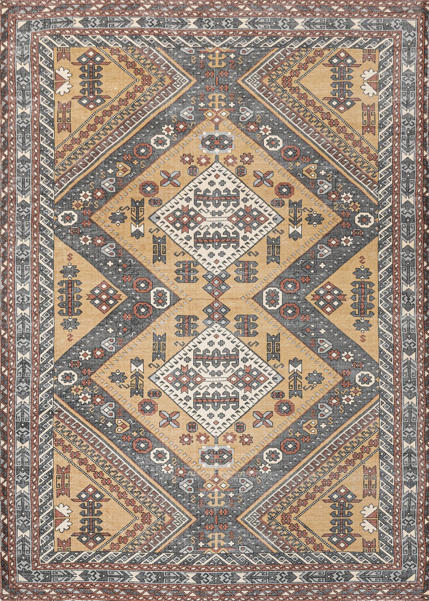 FOLK TAUPE.BROWN SIZE 4X6,5'3X7'6,6'6X10 PICTURE NO. 1