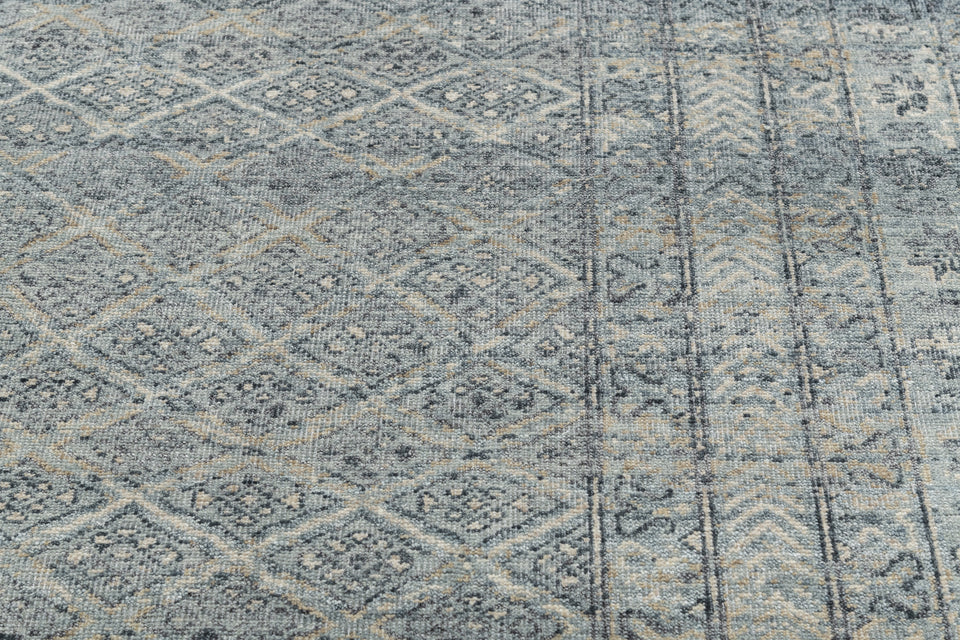 Luxury - Hand Made Hand Knotted Pure Wool Vibrance Green Beige Carpet Baori-1