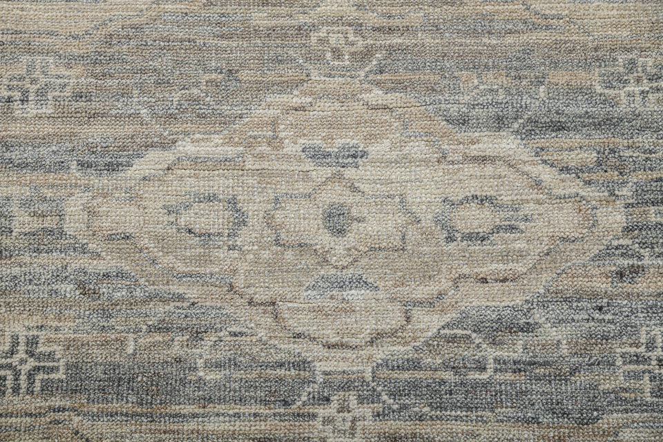 Luxury - Hand Made Hand Knotted Pure Wool Vibrance Brown Grey Carpet Heriz3