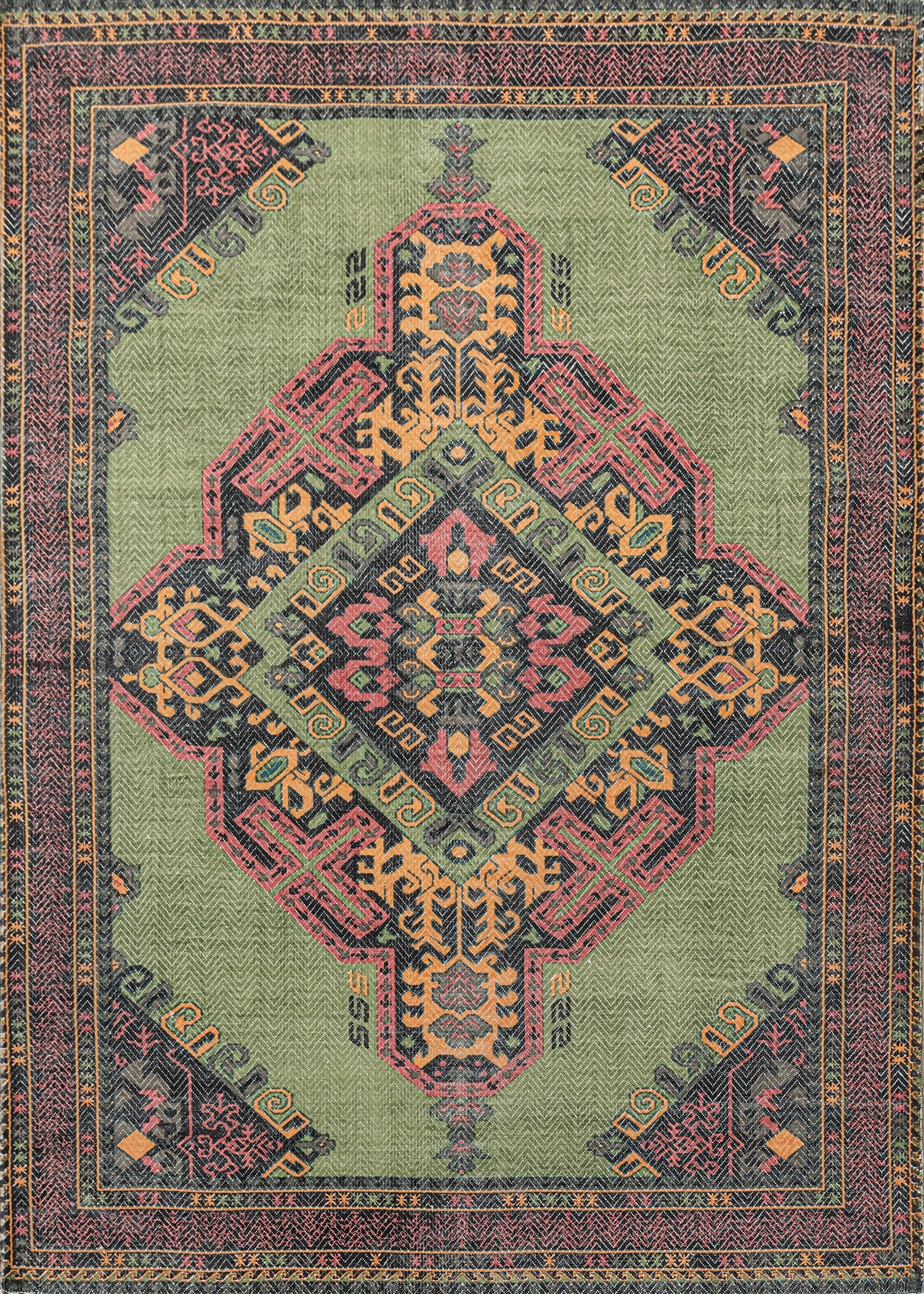 MEADOW EMARALD.BLUSH SIZE 4X6,5'3X7'6,6'6X10 PICTURE NO. 1