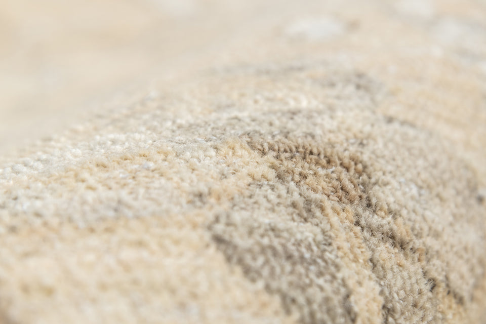 Luxury - Hand Made Hand Knotted Pure Wool Vibrance L Peach Grey Carpet Oushak