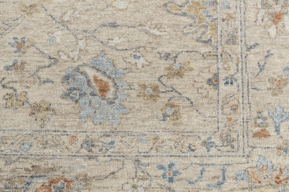 Luxury - Hand Made Hand Knotted Pure Wool Vibrance Camel Blue Carpet Oushak