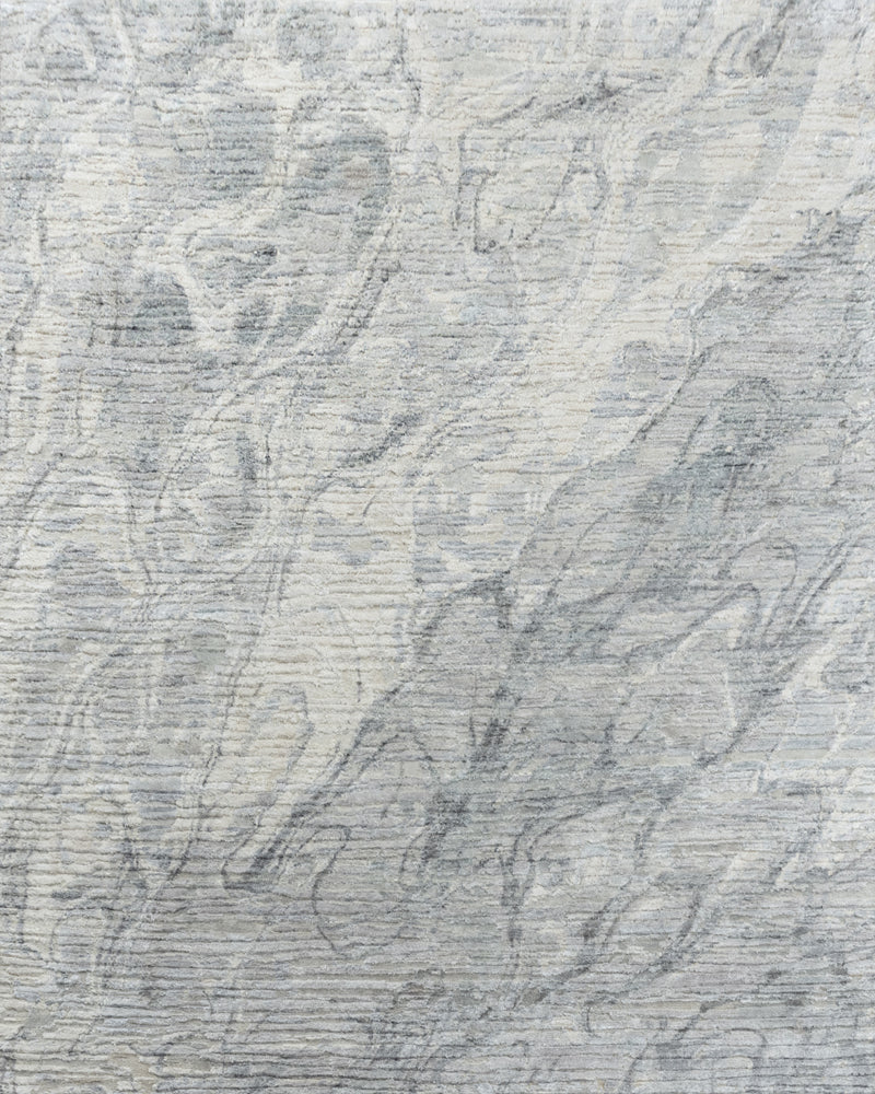 Luxury - Grey Ivory Pure Silk & Wool Hand Knotted Premium Carpet TRI 13